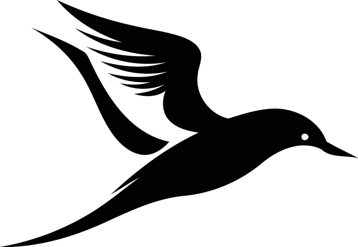 A black and white silhouette of a bird vector