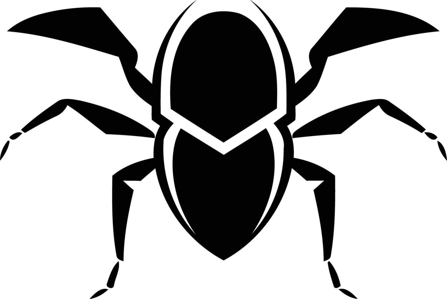 A black and white bug silhouette on a white background vector