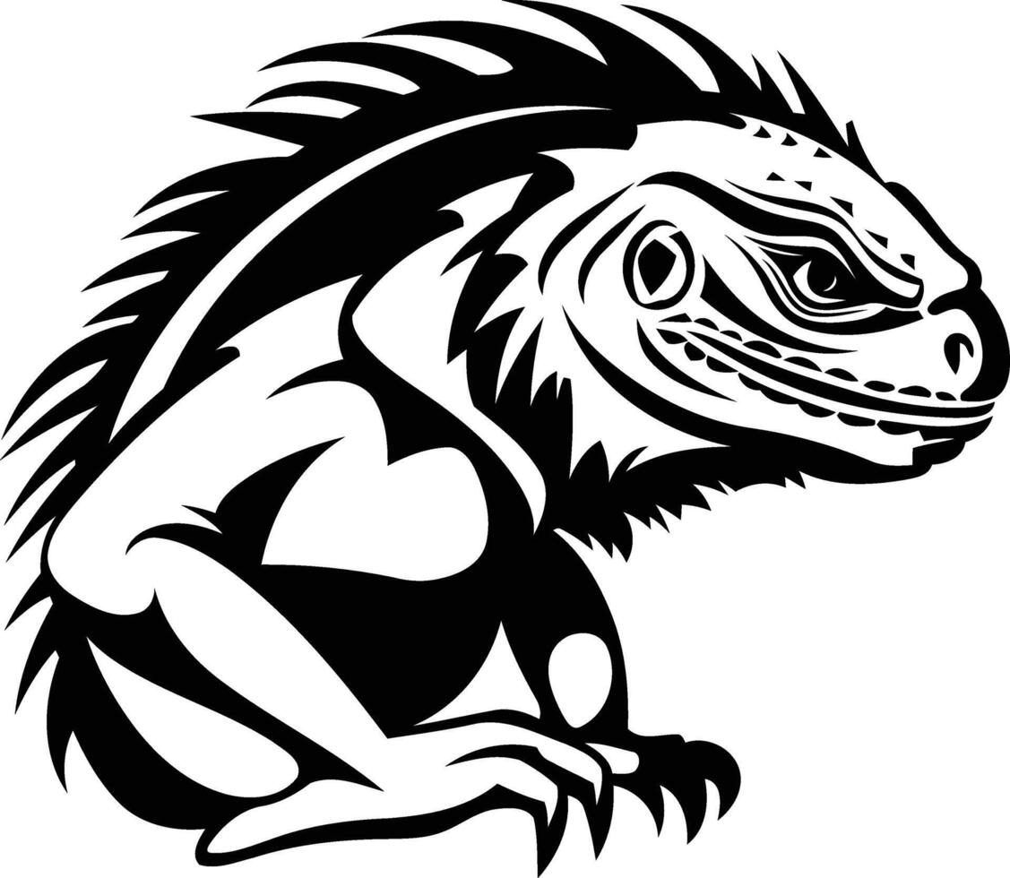 Iguana tattoo design vector