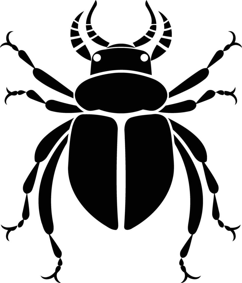 A black and white beetle silhouette on a white background vector
