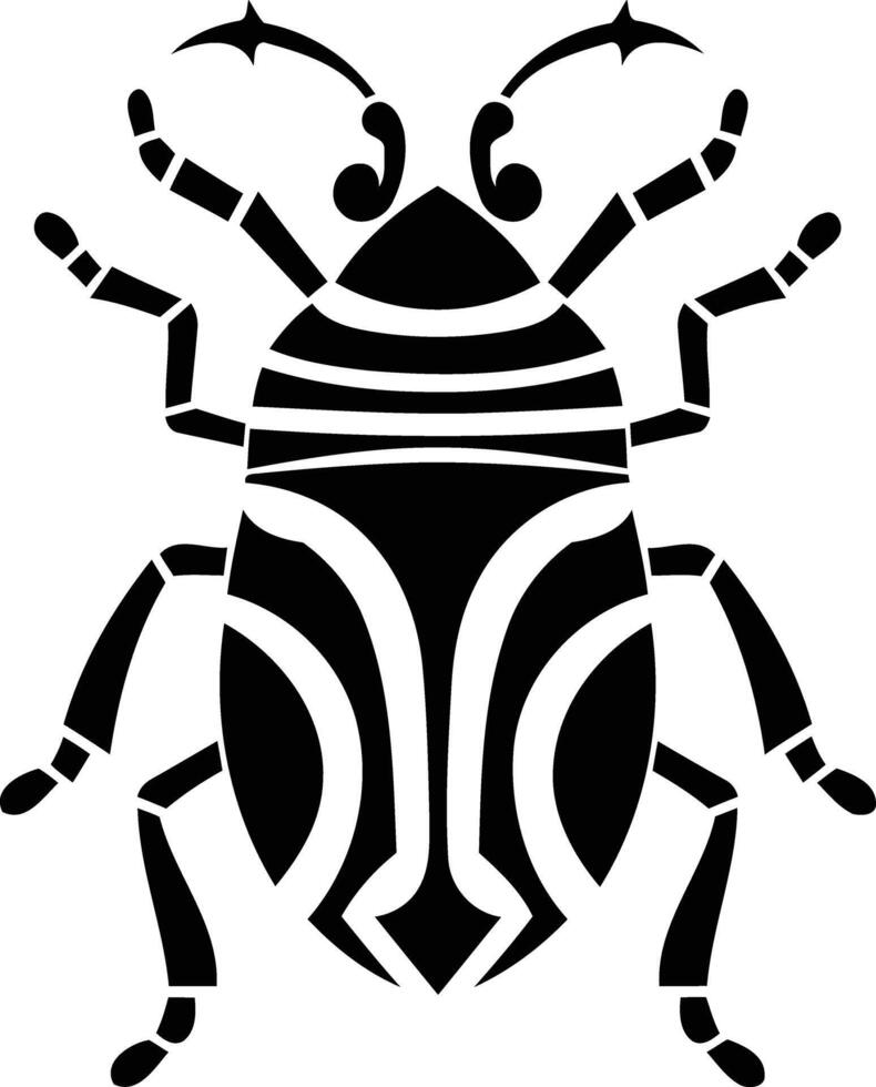 A black and white beetle silhouette on a white background vector