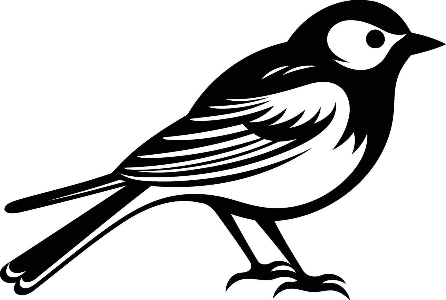 Black and white bird silhouette on white background vector