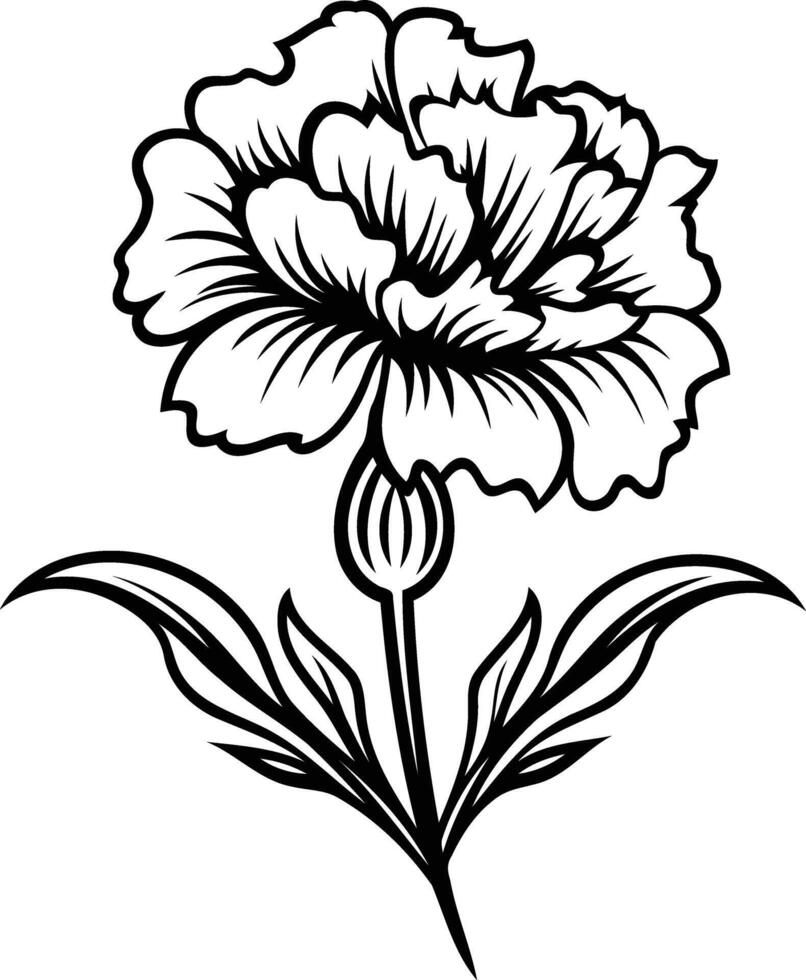 A black and white flower on a white background vector