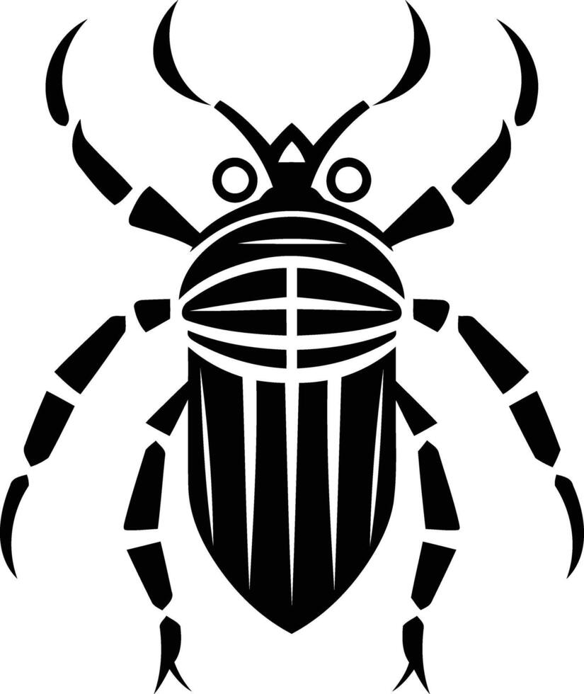 A black and white bug with long legs vector
