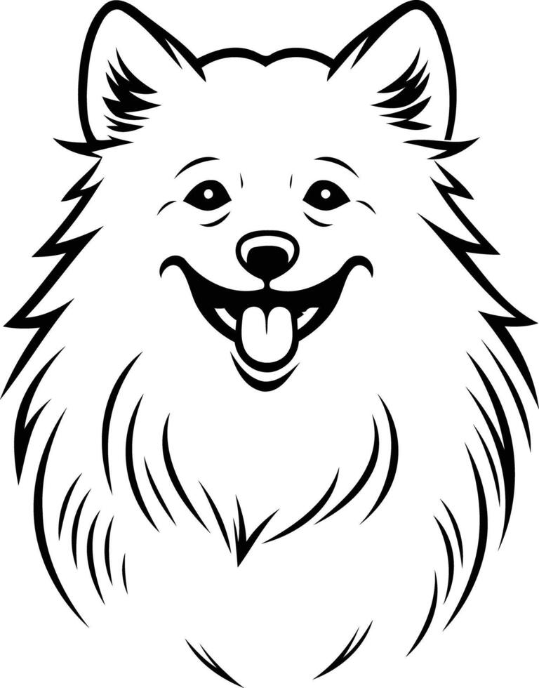 A dog face with a smile on it vector
