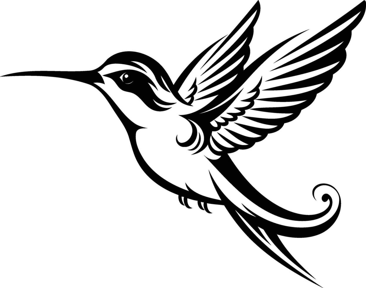 Hummingbird tattoo design vector