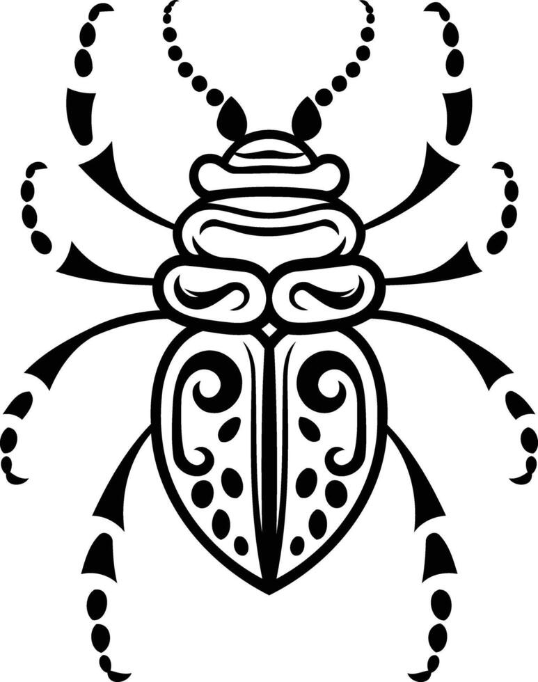 A beetle with tribal designs on it vector