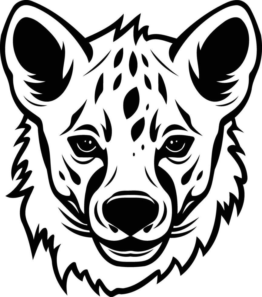 A black and white hyena head on a white background vector
