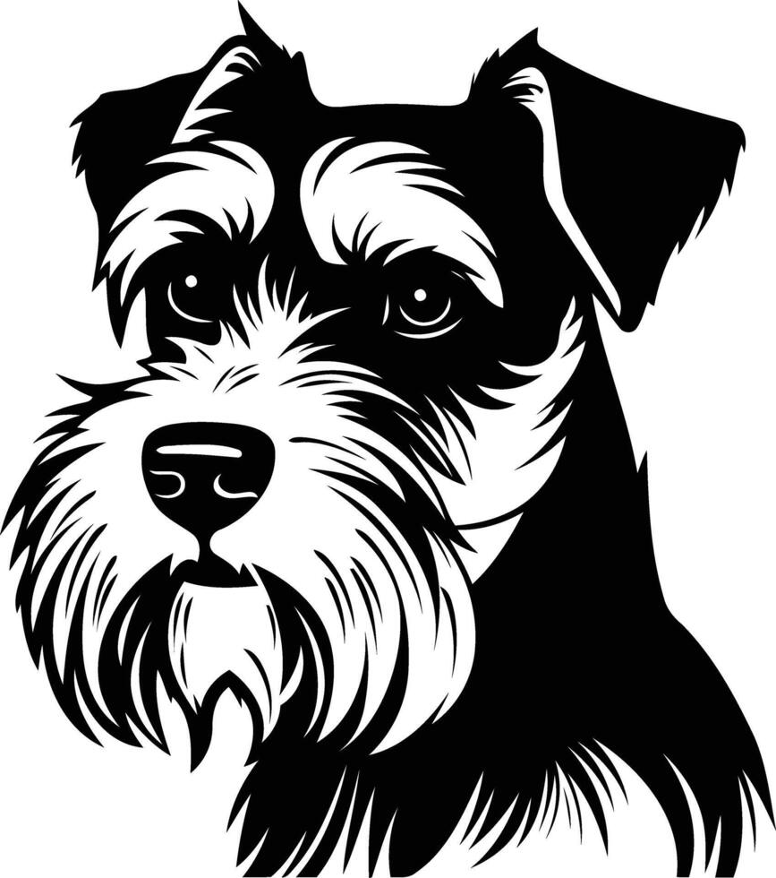 Schnauzer dog head silhouette vector