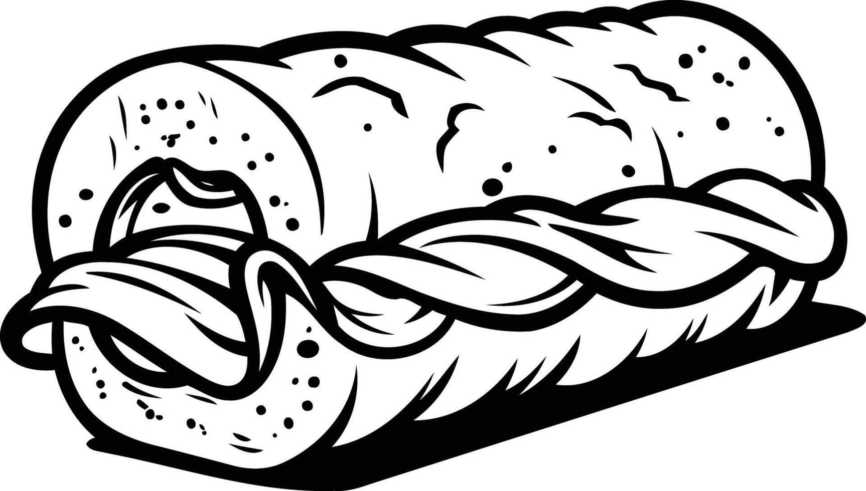 A black and white drawing of a sandwich vector