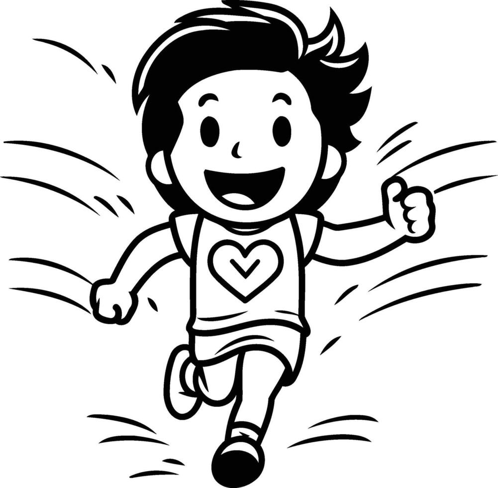 A cartoon boy running with his thumb up vector