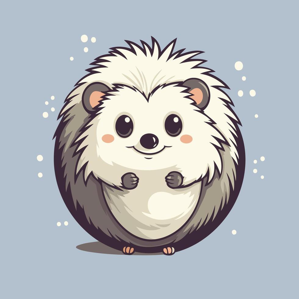 A cute hedgehog with a big smile on its face vector