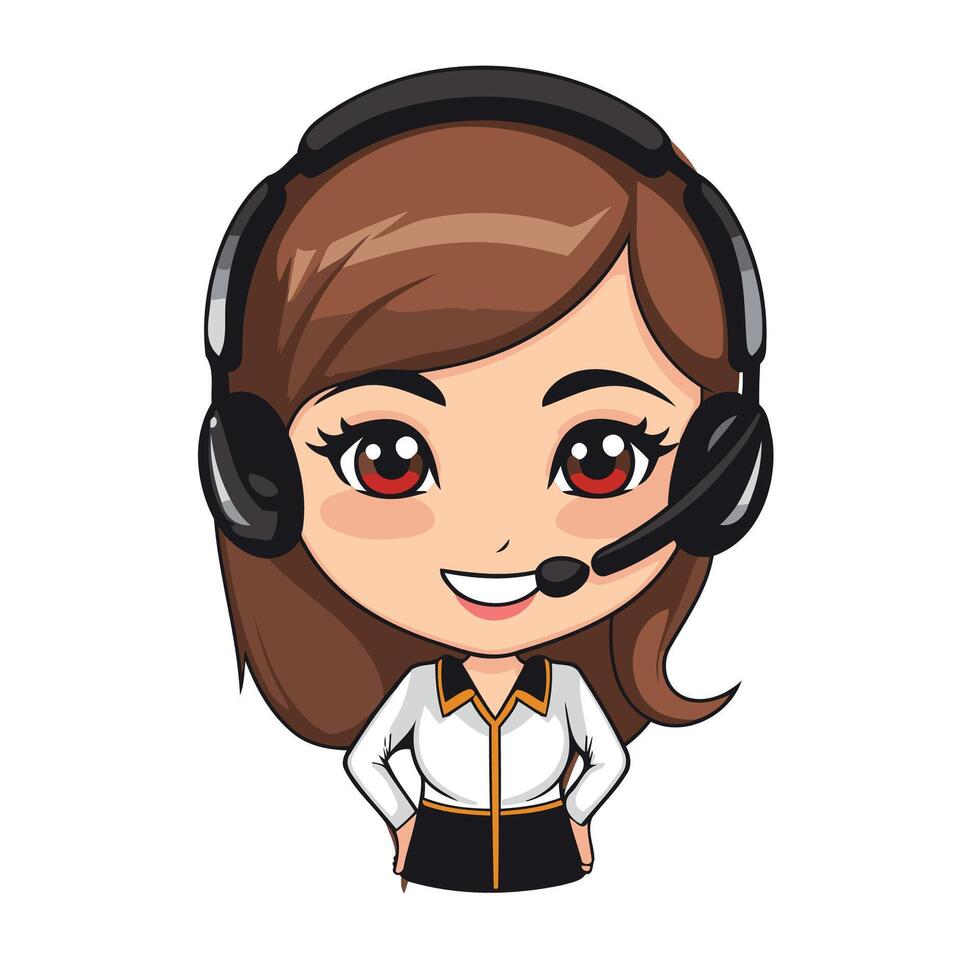 Call center girl illustration vector