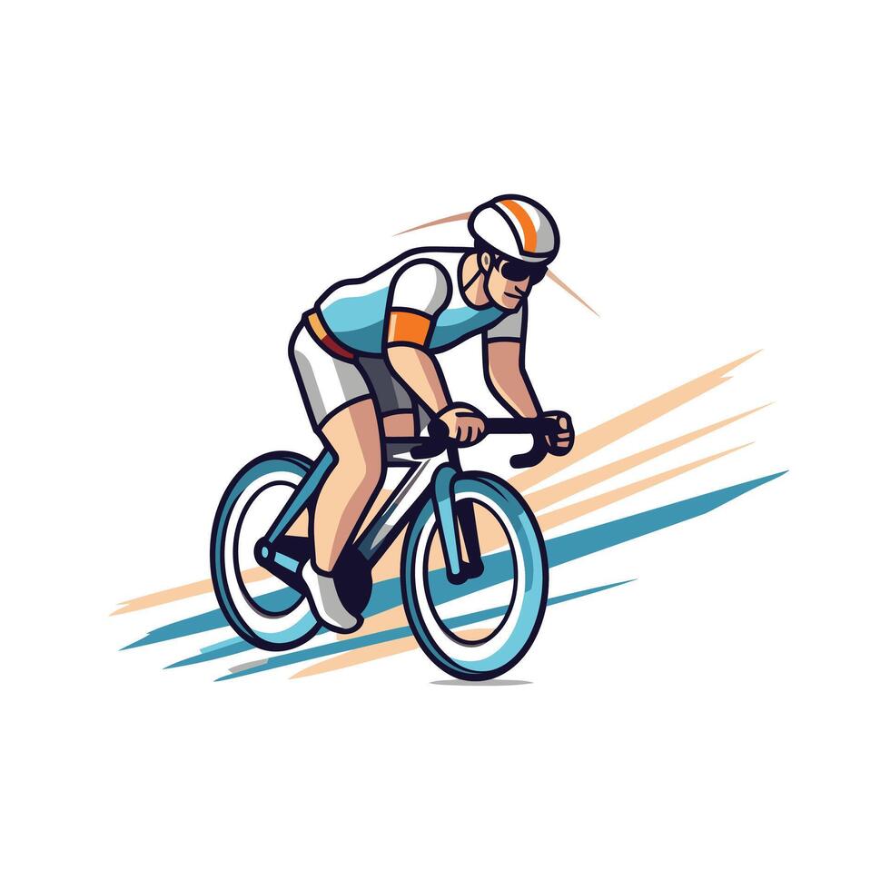 Cyclist racing illustration vector