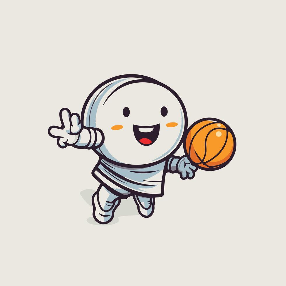 A cartoon character holding a basketball vector