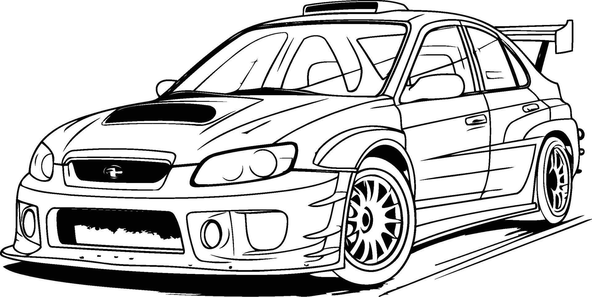 Subaru wrx coloring pages vector