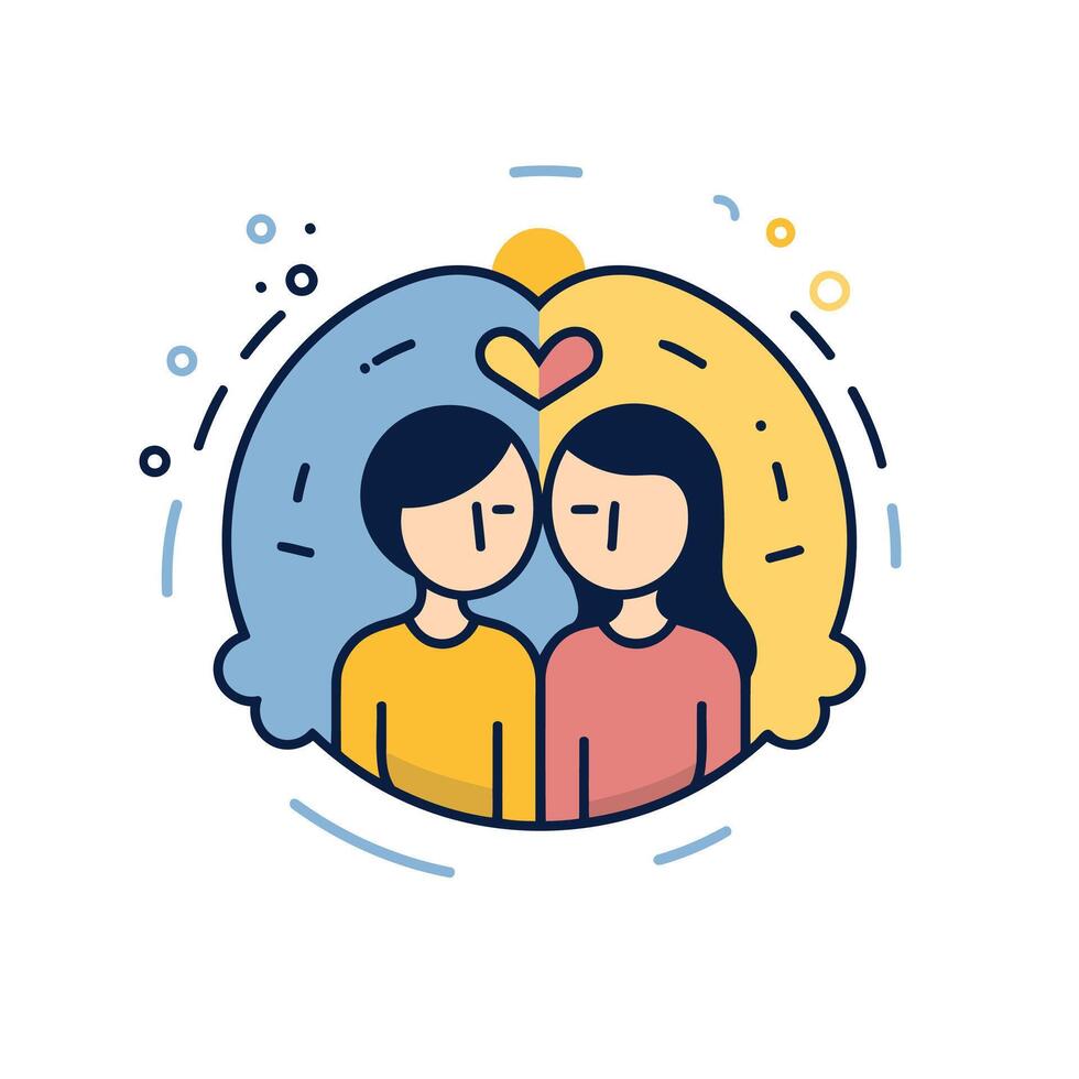 Love couple icon illustration vector
