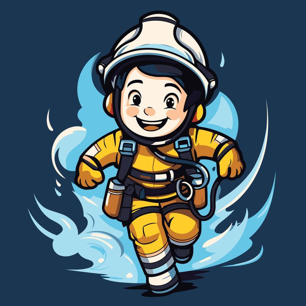 Firefighter cartoon illustration illustration vector