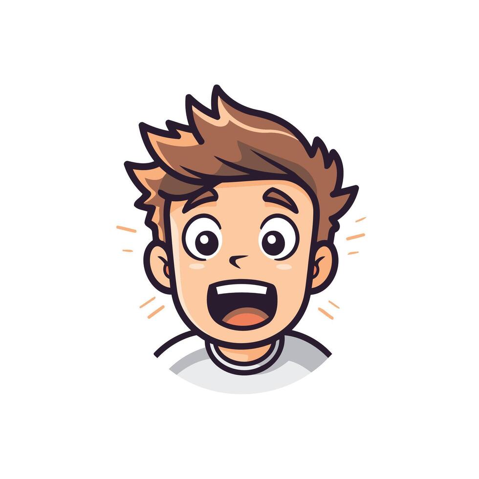 A cartoon man with a shocked expression vector