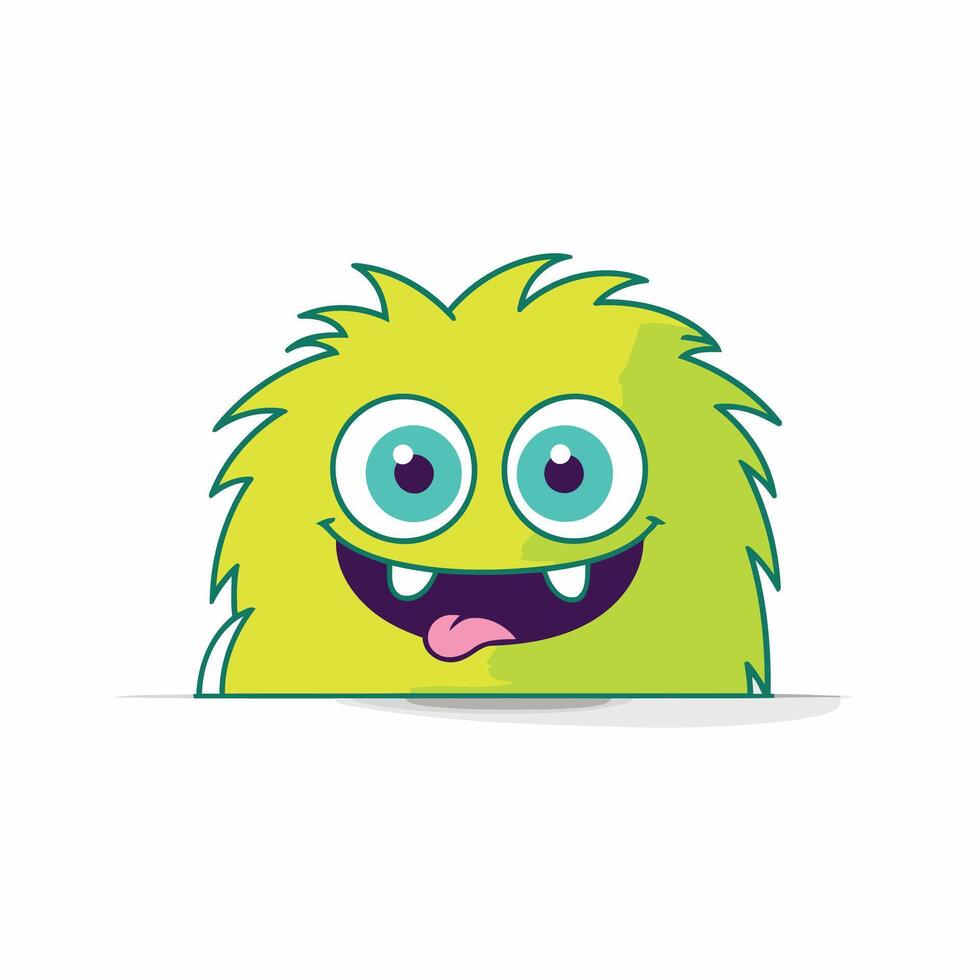 A cartoon green monster with big eyes and a big mouth vector