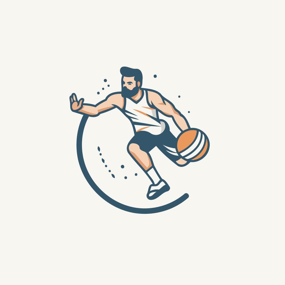 Basketball player logo design vector