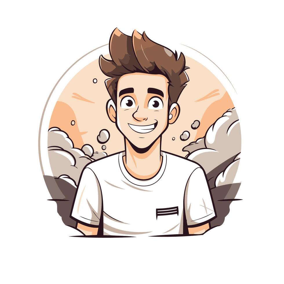 A cartoon illustration of a man with a smile vector