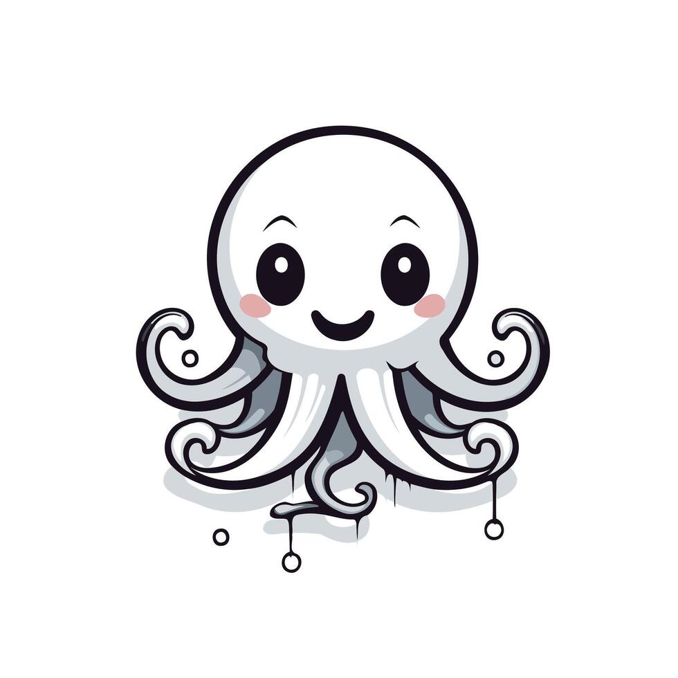 An octopus with a smiley face on it vector