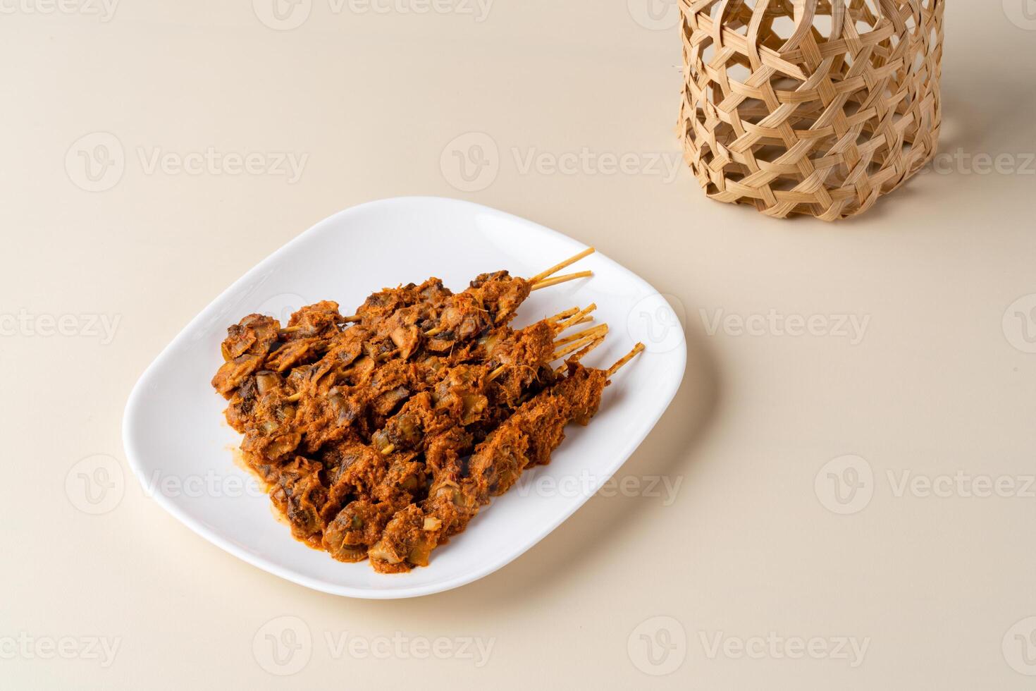 Sate Kerang Or Satay Kerang is a Traditional Indonesian Food made from Shell and covered with sauce. Sate Kerang Angkringan. photo