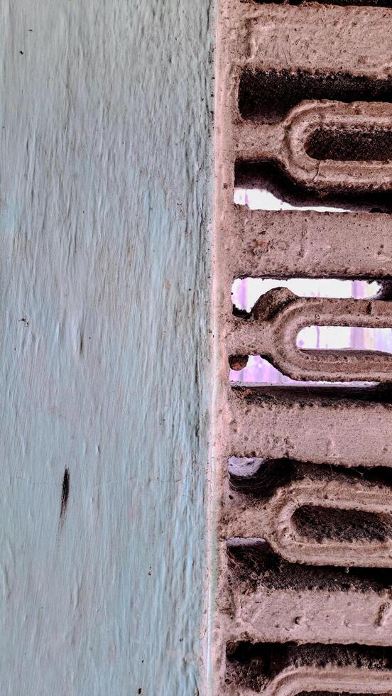 geometric pattern etched into a concrete surface photo