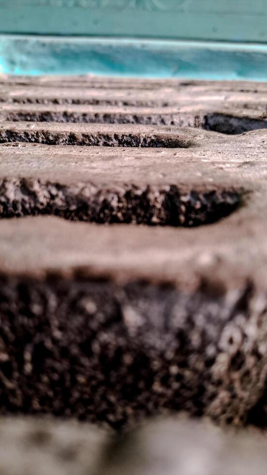 geometric pattern etched into a concrete surface photo