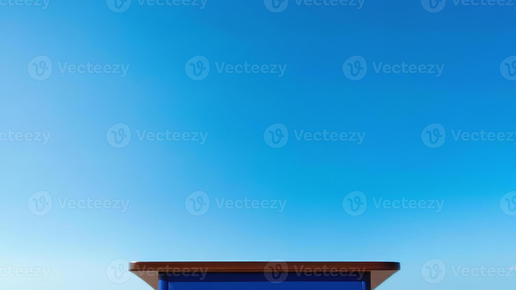 A podium against a background of blue sky photo