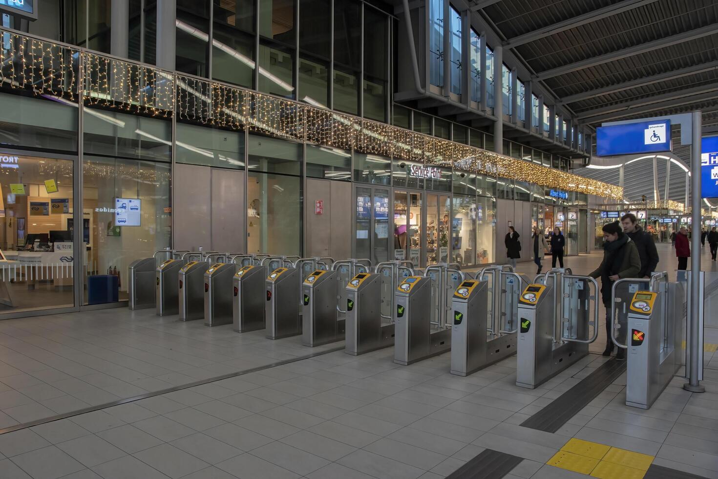 Check In Check Out Gates At The Central Train Station At Utrecht The Netherlands 27-12-2019 photo