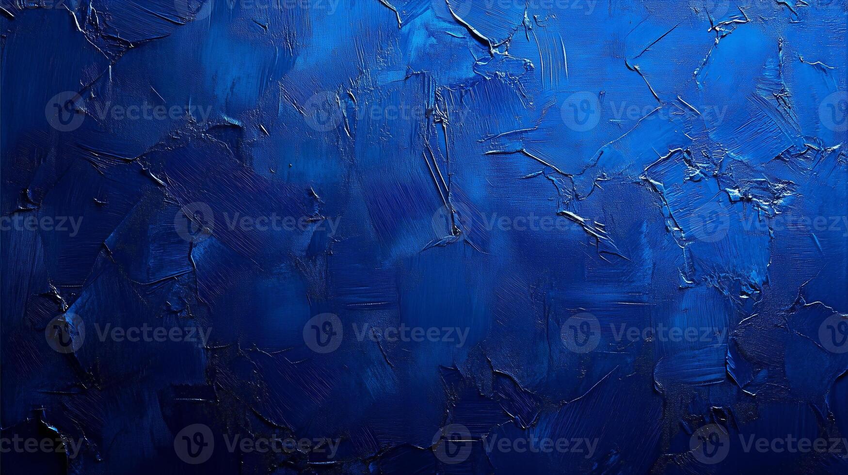 A textured abstract painting in various shades of blue, featuring rough brush strokes and dynamic textures for a bold visual effect. photo