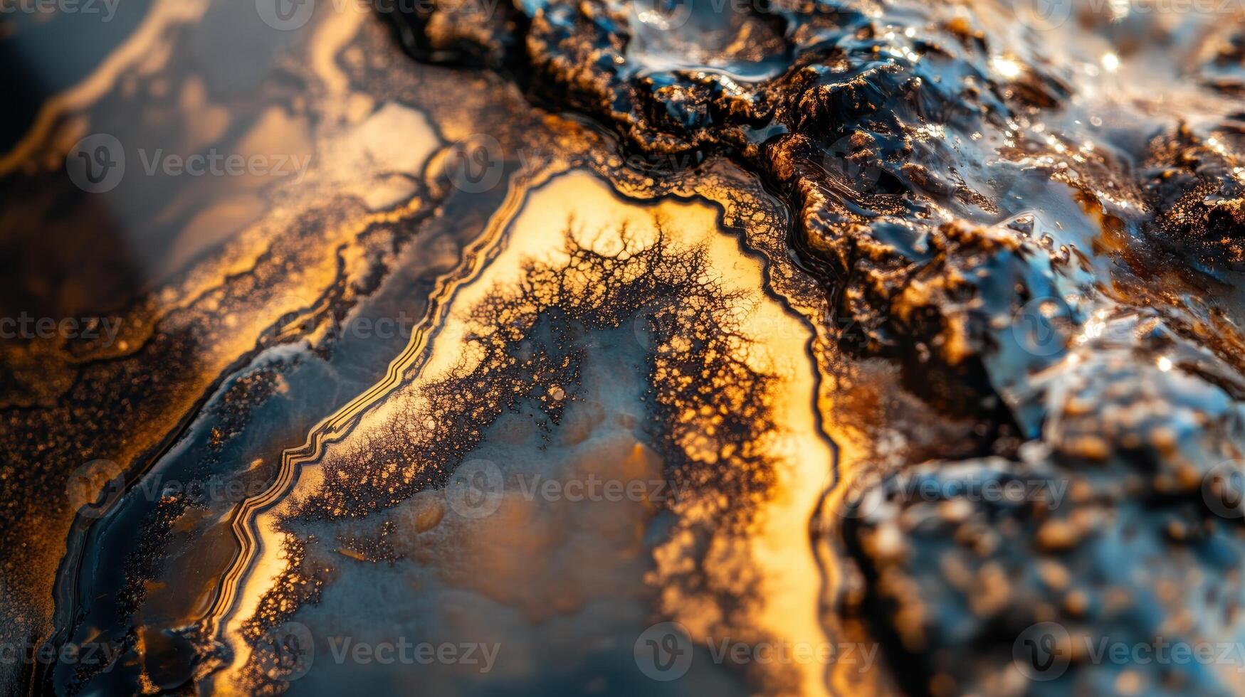 Bronzite stone showing its rich brown tones and reflective surfaces in a close-up shot. photo