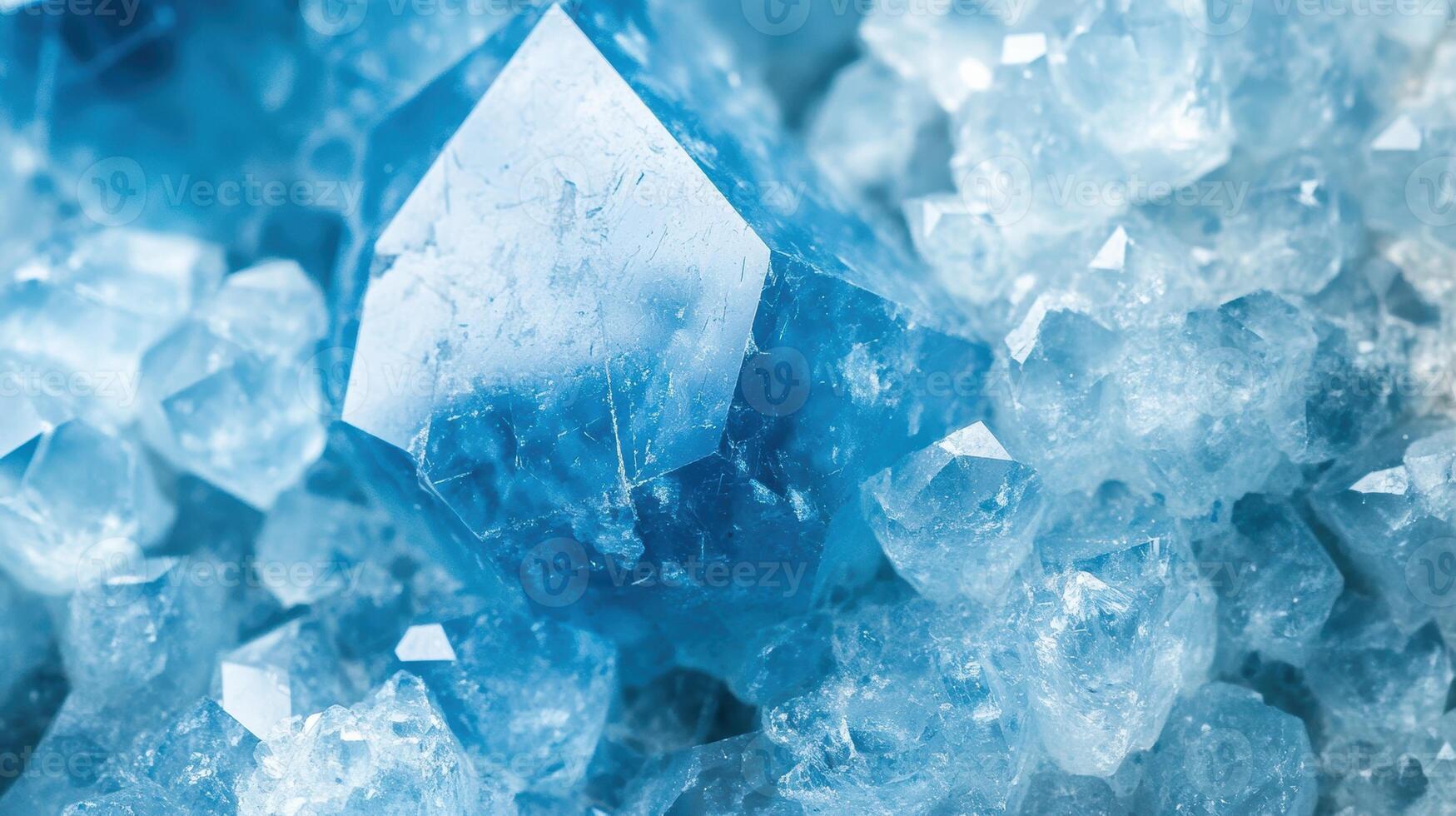 Light blue celestite crystal with unique structures and smooth surfaces. photo