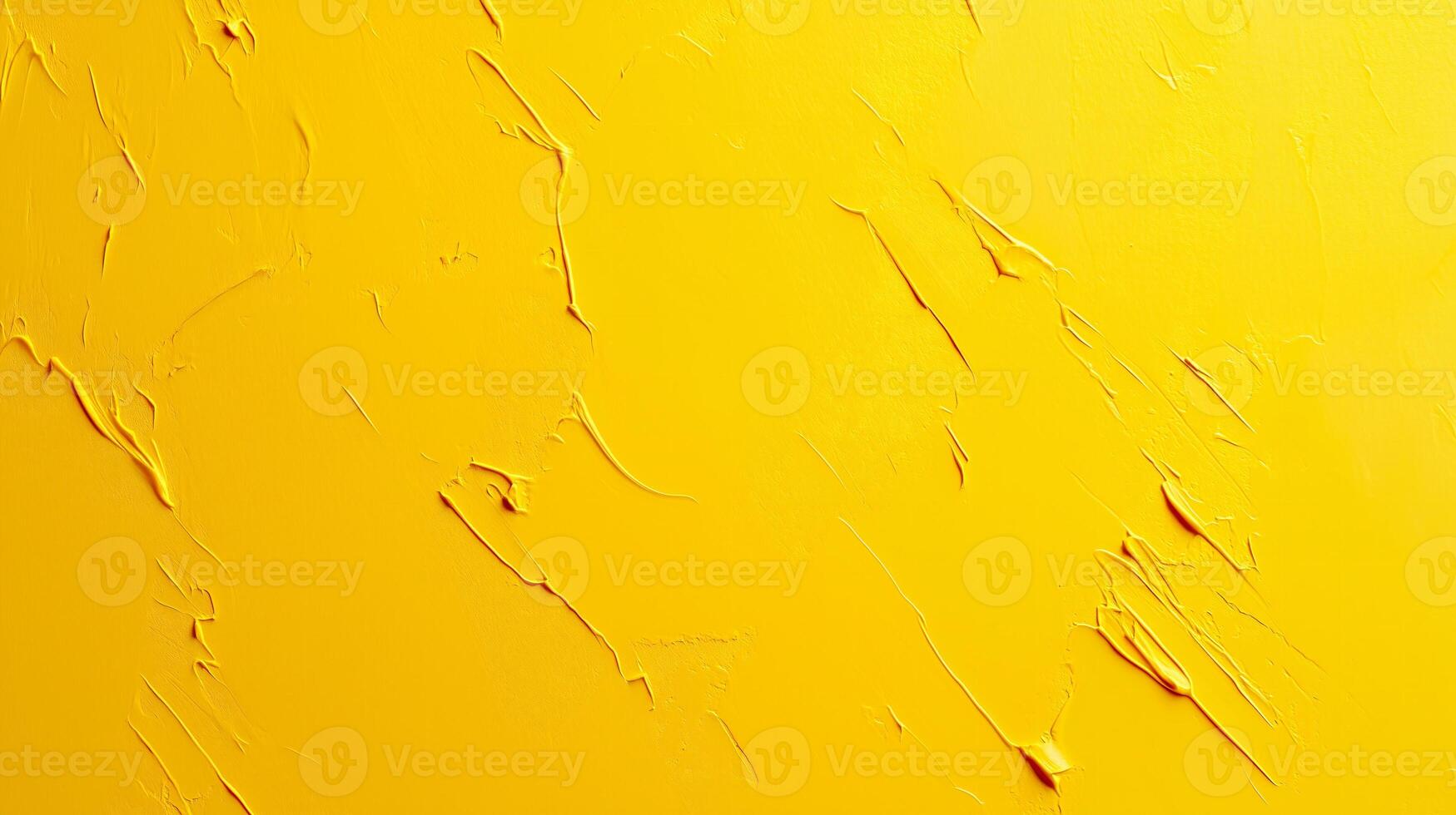 A vibrant abstract painting featuring bold, textured brush strokes in bright yellow, creating a dynamic and energetic visual effect. photo