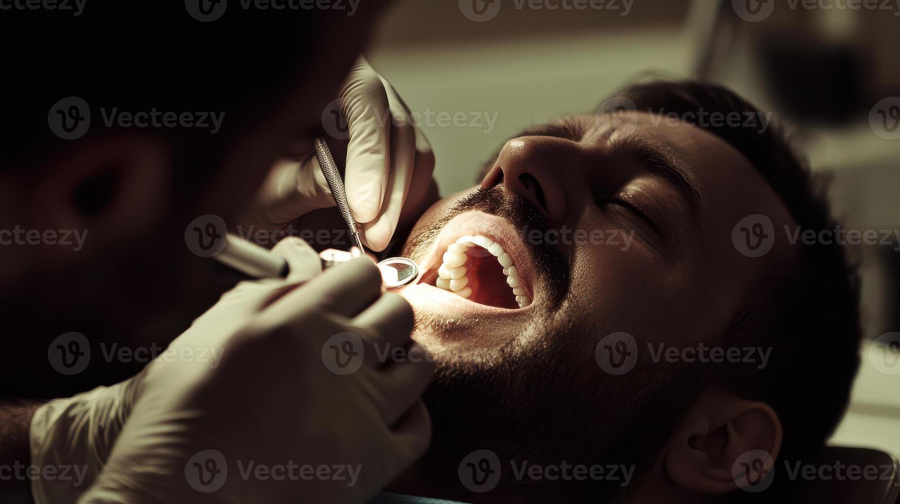 Dentist Providing Professional Care for a Client's Teeth photo