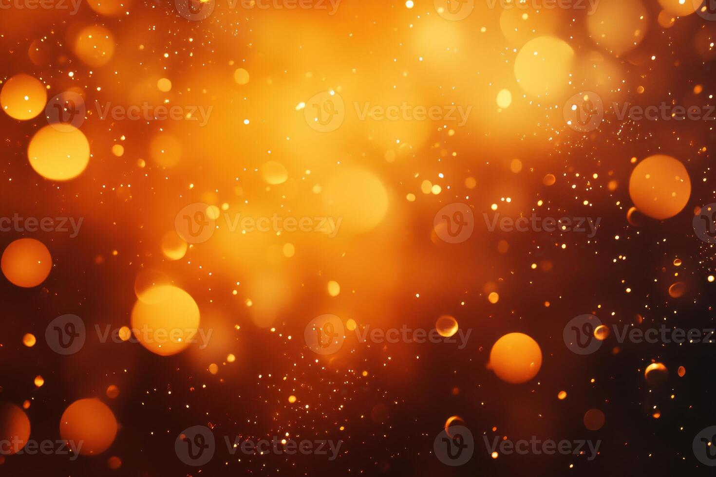 Golden orbs of light dance in a warm autumn glow photo