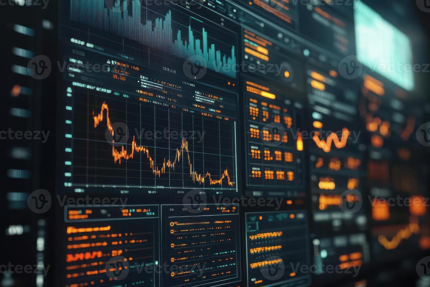 Dynamic financial dashboard displaying market analytics photo