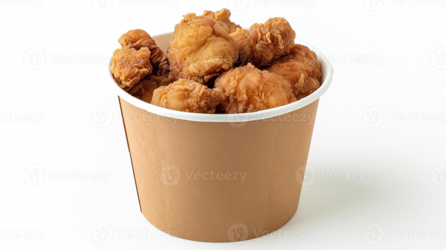 A Crispy Treat of Golden Fried Chicken Nuggets in a Brown Paper Bucket photo