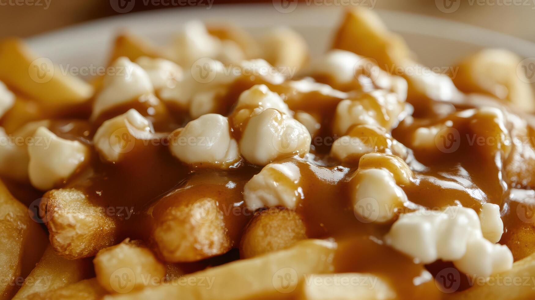 Close up of poutine, a classic Canadian dish. photo