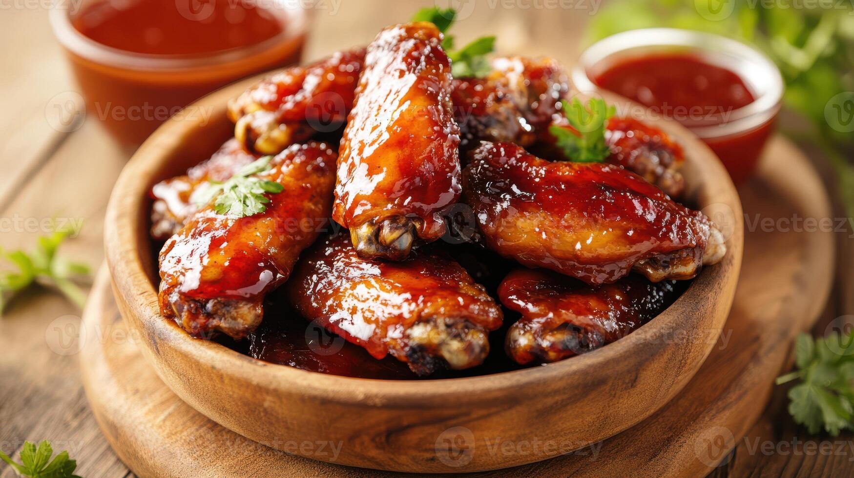 Savory chicken wings with a delectable glaze. photo