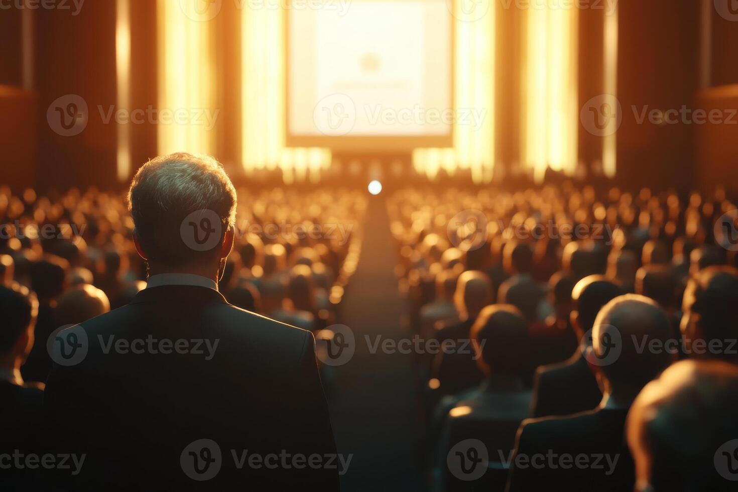 Engaging audience at a grand auditorium event photo
