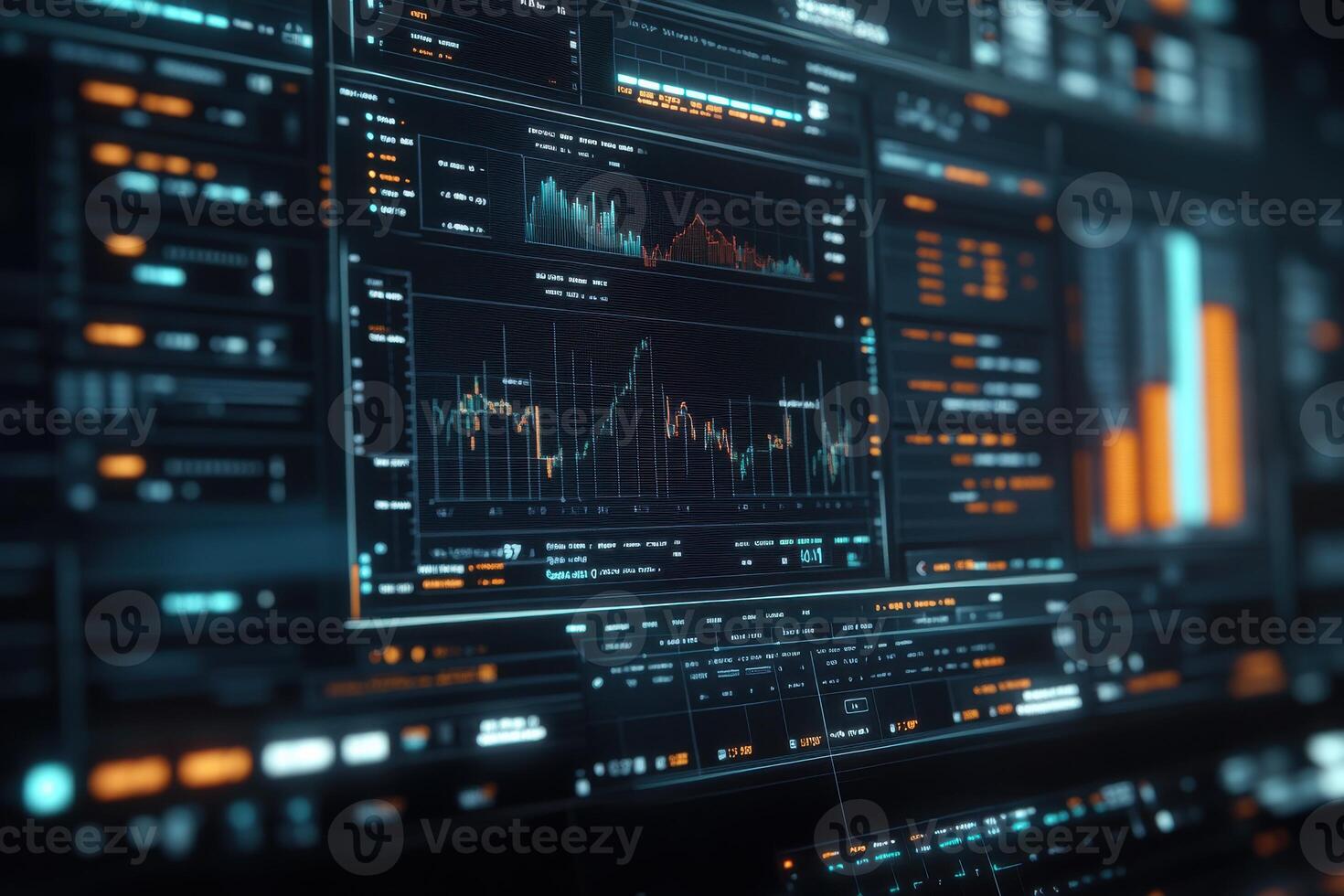 Visualizing data trends on a futuristic digital dashboard photo