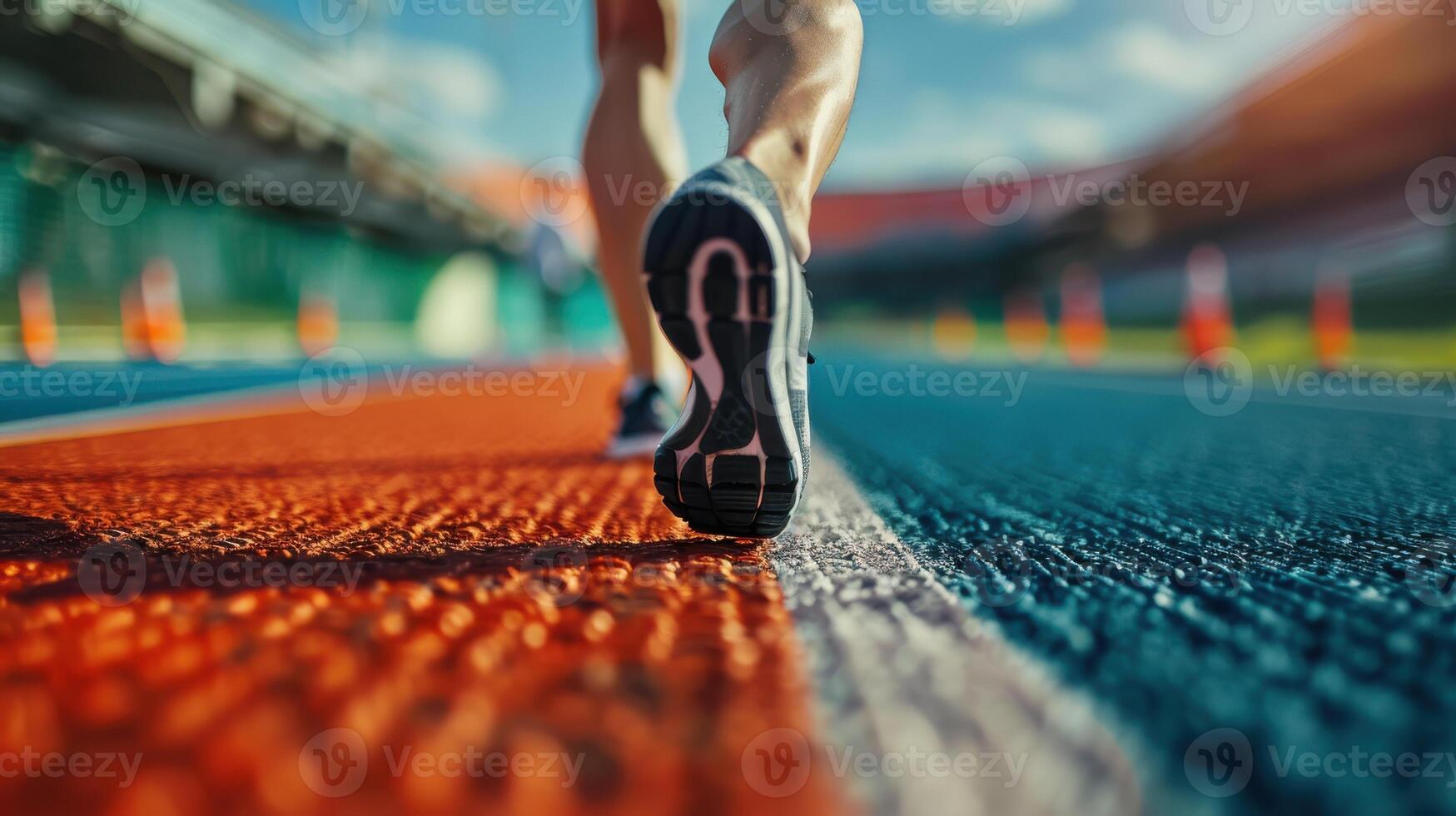 A Runner's Determination On A Sunny Day Track photo