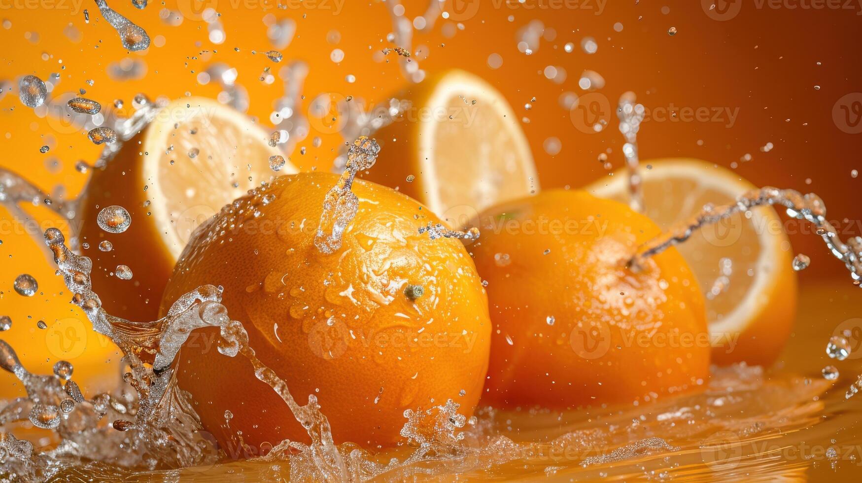 A Splash of Sunshine Oranges Exploding in a Burst of Freshness photo
