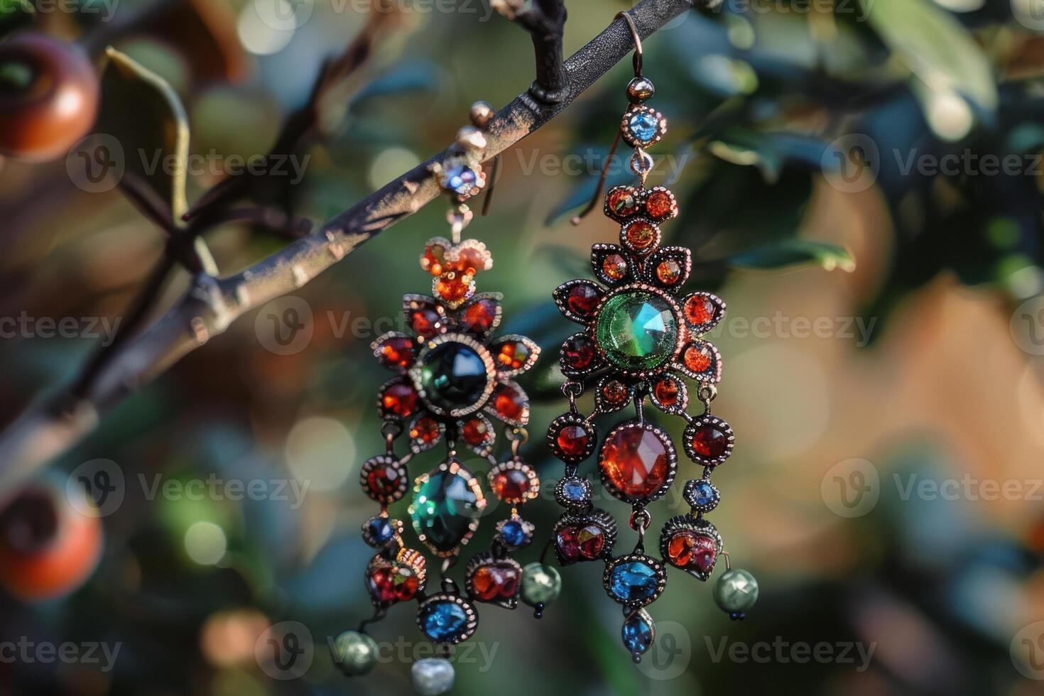 A Stylish and Colorful Earring Showcasing Vibrant Design and Modern Elegance photo
