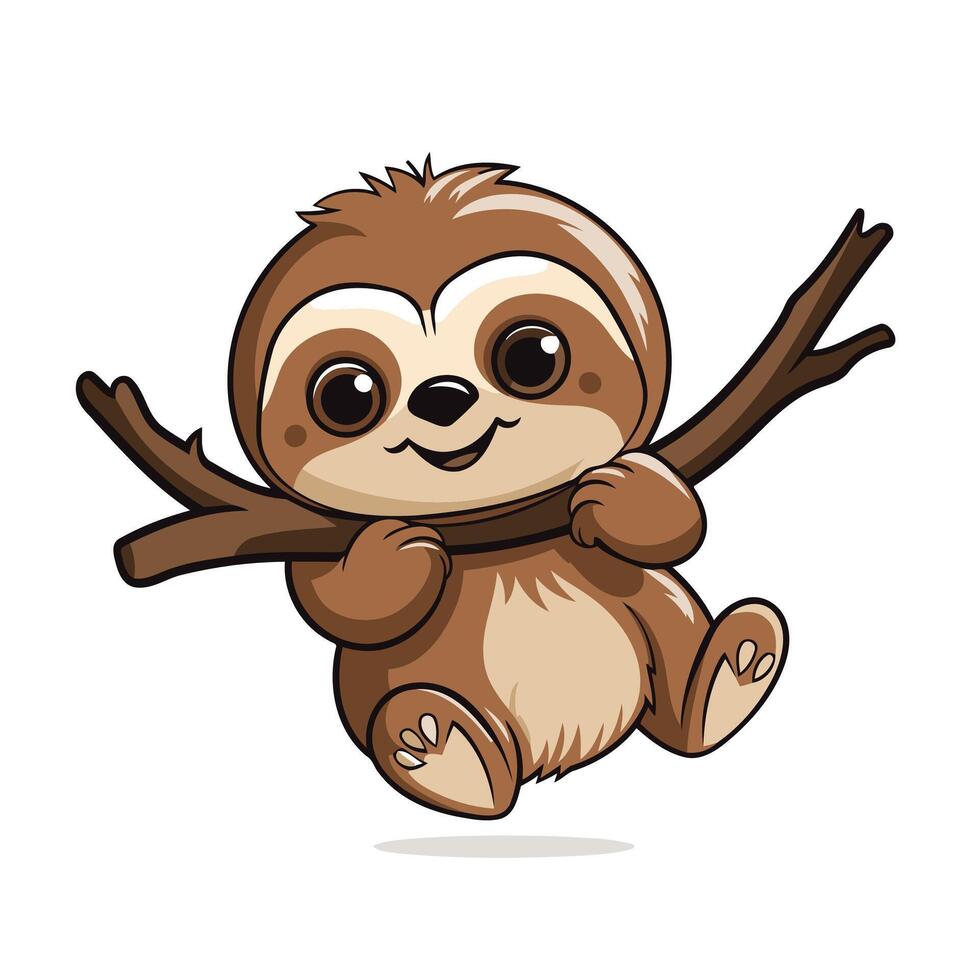 A cartoon slotty holding a branch vector