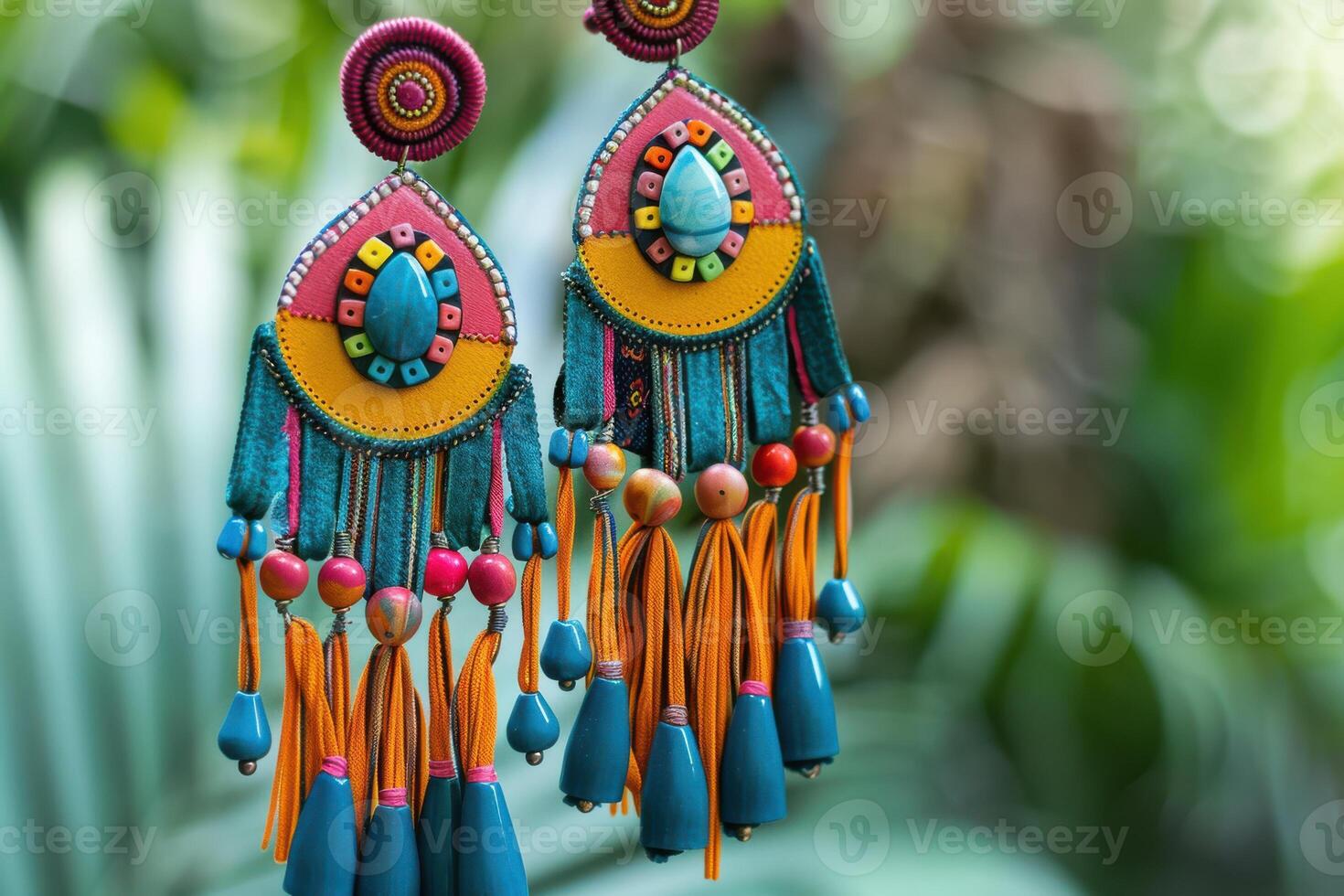 The Perfect Accessory A Trendy and Colorful Earring Adding a Chic Touch to Any Outfit photo