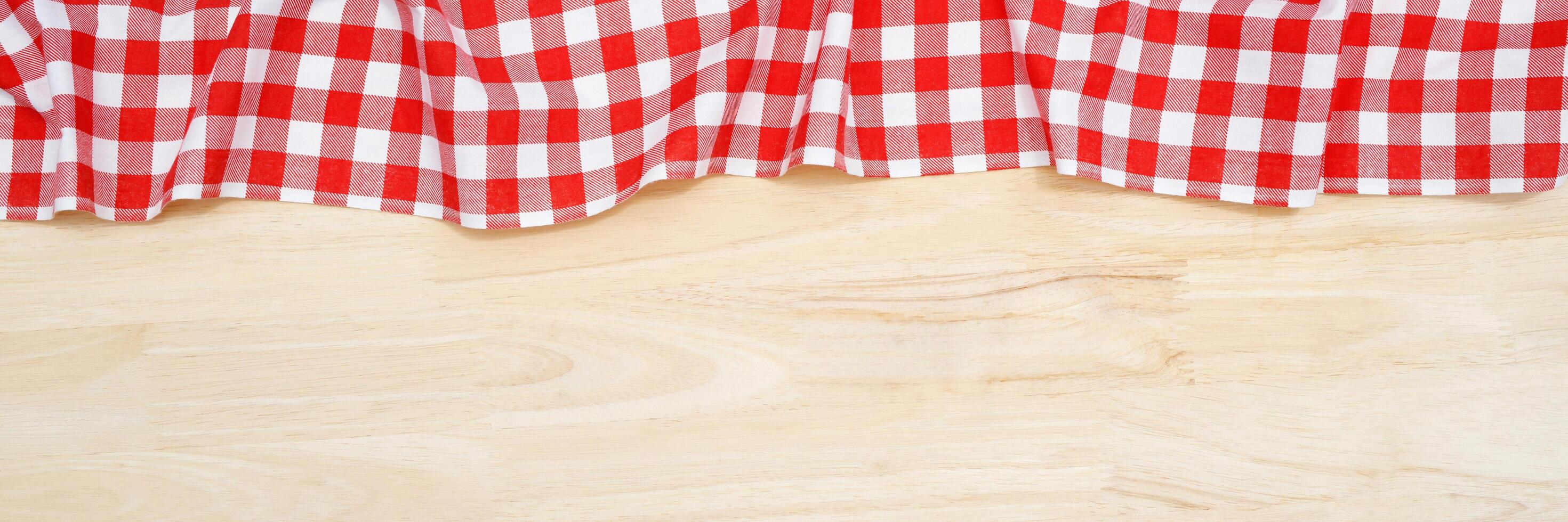 red white plaid tablecloth background photo